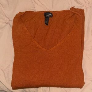 Eileen Fisher Burnt Orange Knit Sweater, Italian Yarn